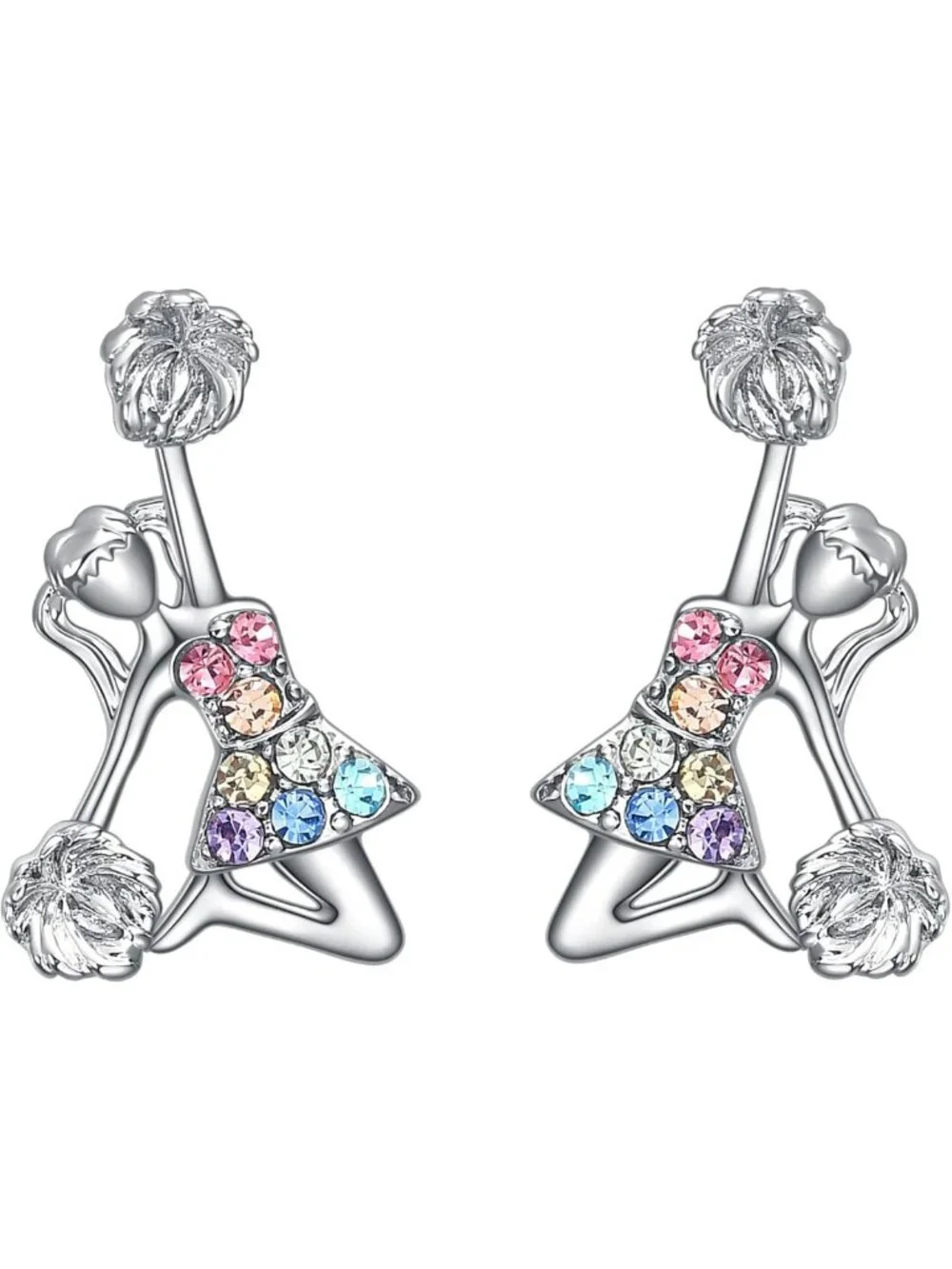 Cheerleader Stud Earrings for Girls | Sport Jewelry & Accessories | Perfect Gift